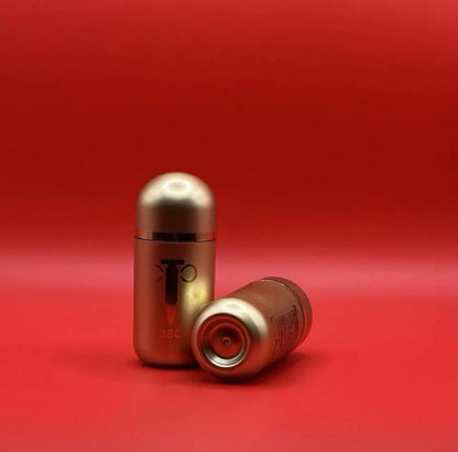 Golden Bullet OTO380 bottles against a red background